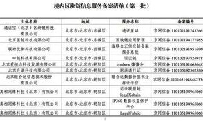 区块链信息服务名称及备案编号