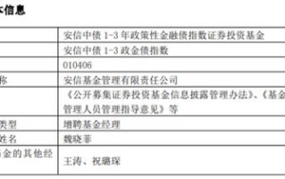 安信永泽一年定开债券发起式基金迎来新力量宛晴加盟基金经理团队