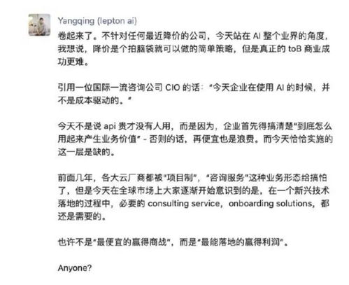 大模型价格战技术进步与市场竞争的双刃剑-第1张图片-财来区块链学库